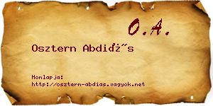Osztern Abdiás névjegykártya